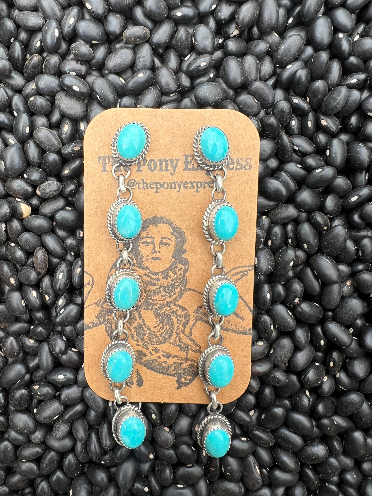 The Derby Long Turquoise Earrings