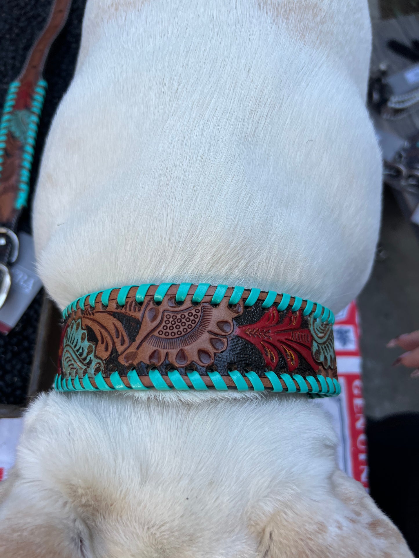 Leather Tooled Dog Collars