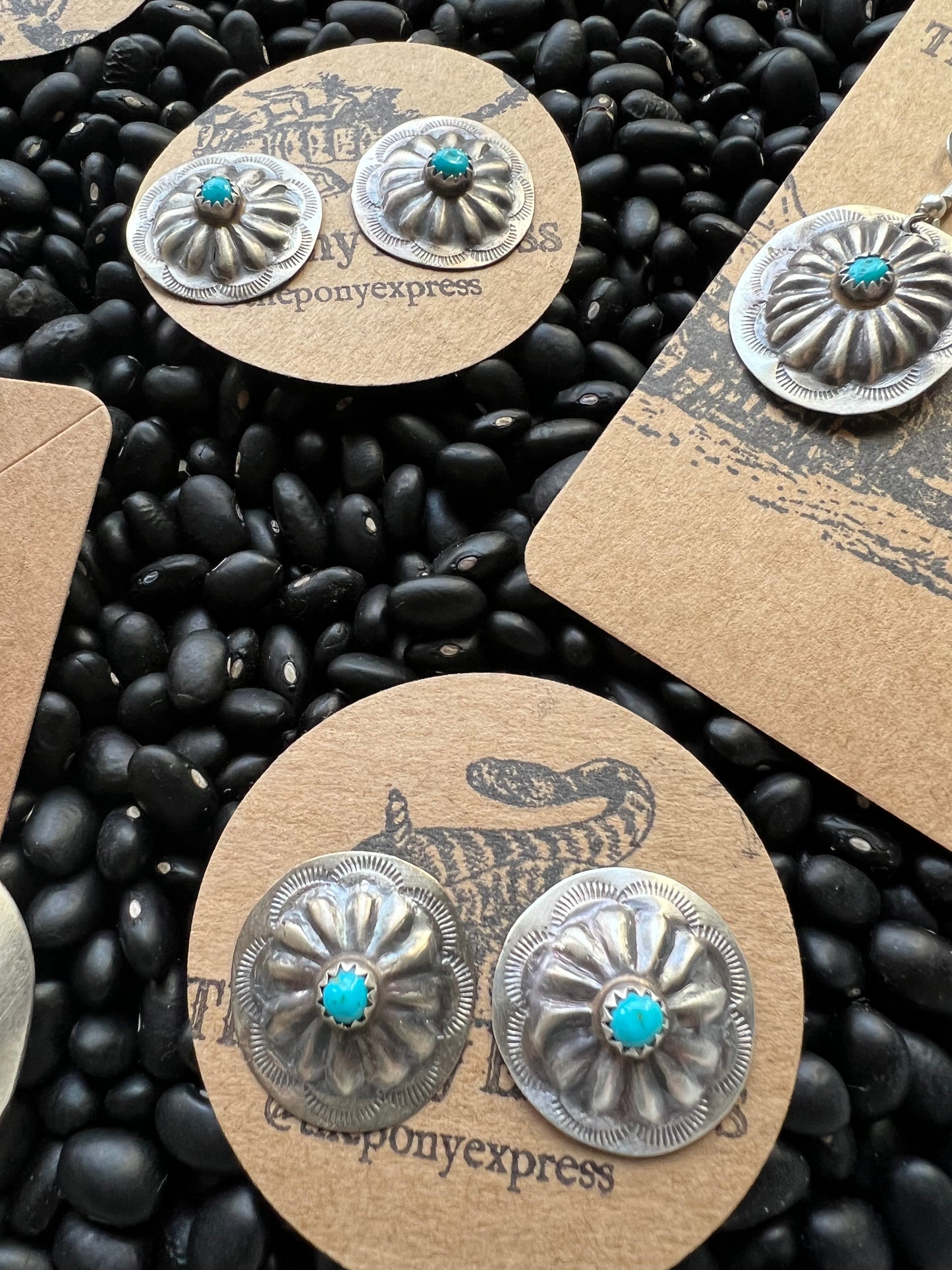 Stamped Turquoise concho studs