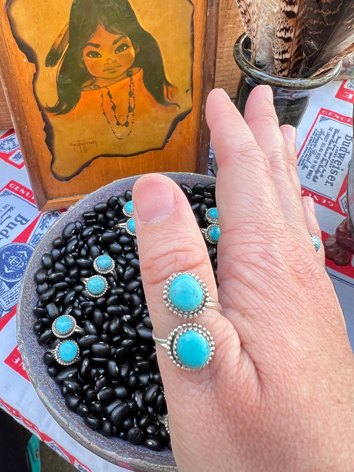 Adjustable Wrap Turquoise Nugget Ring