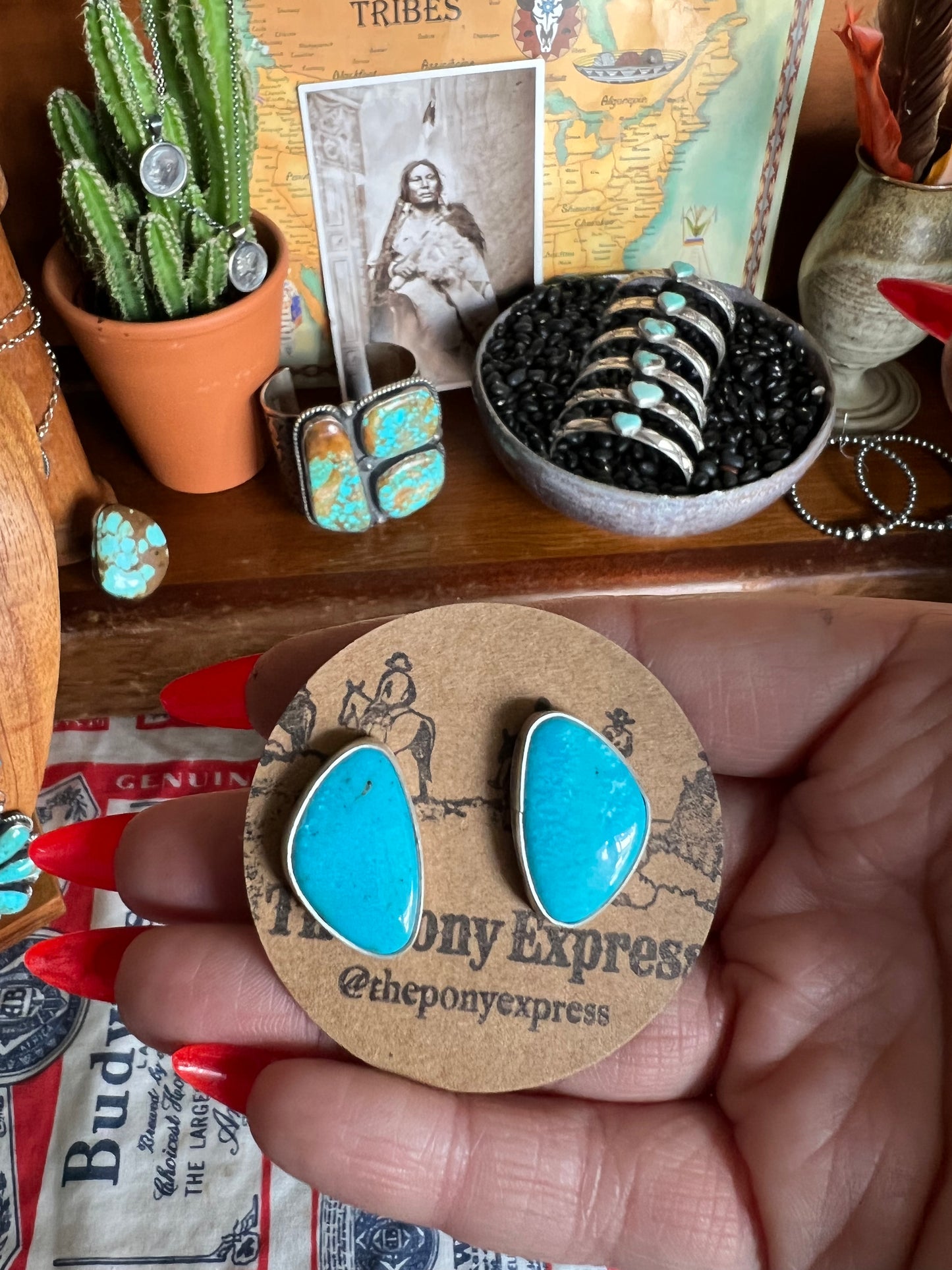 Stud Turquoise Earrings