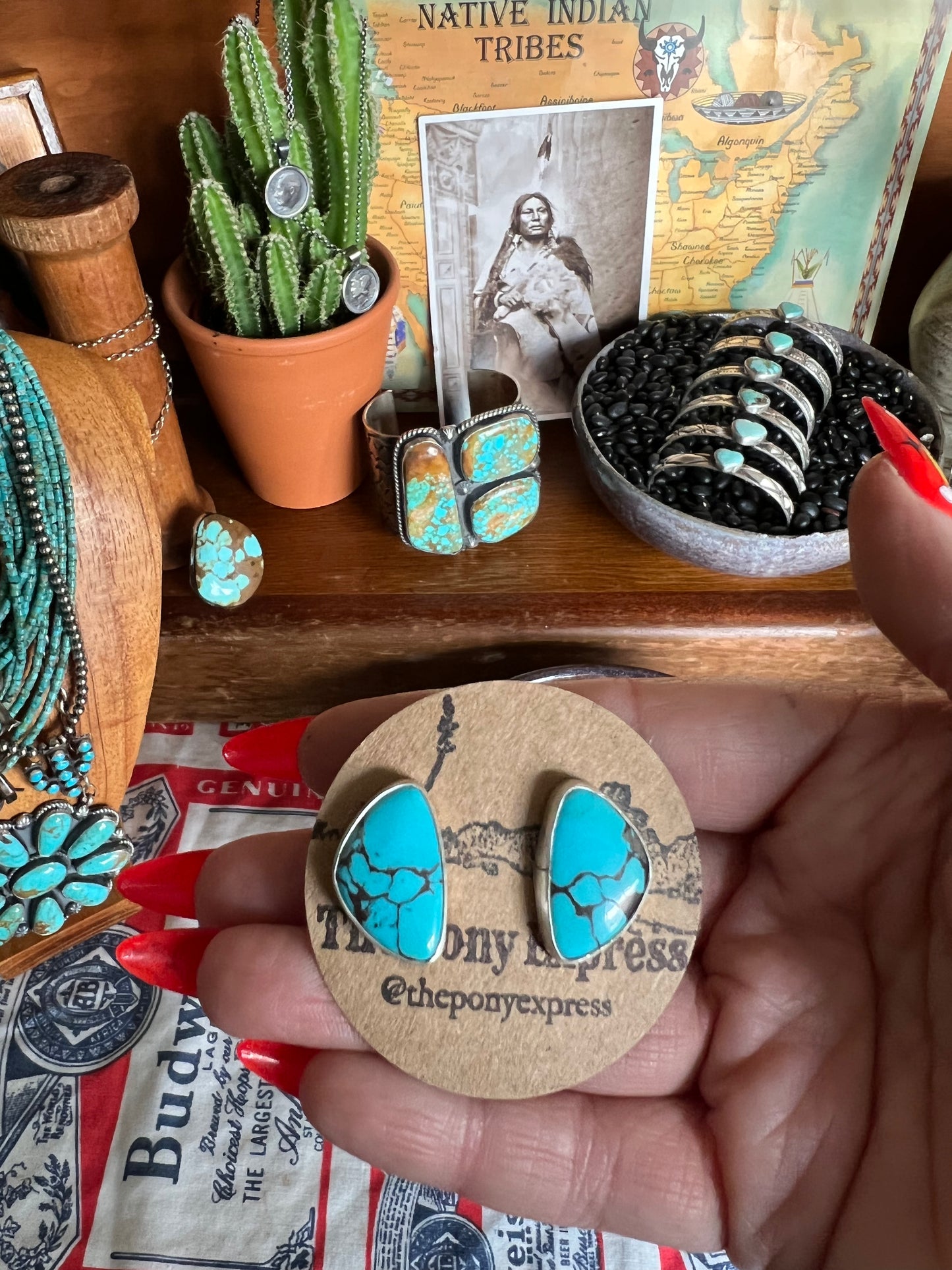 Stud Turquoise Earrings