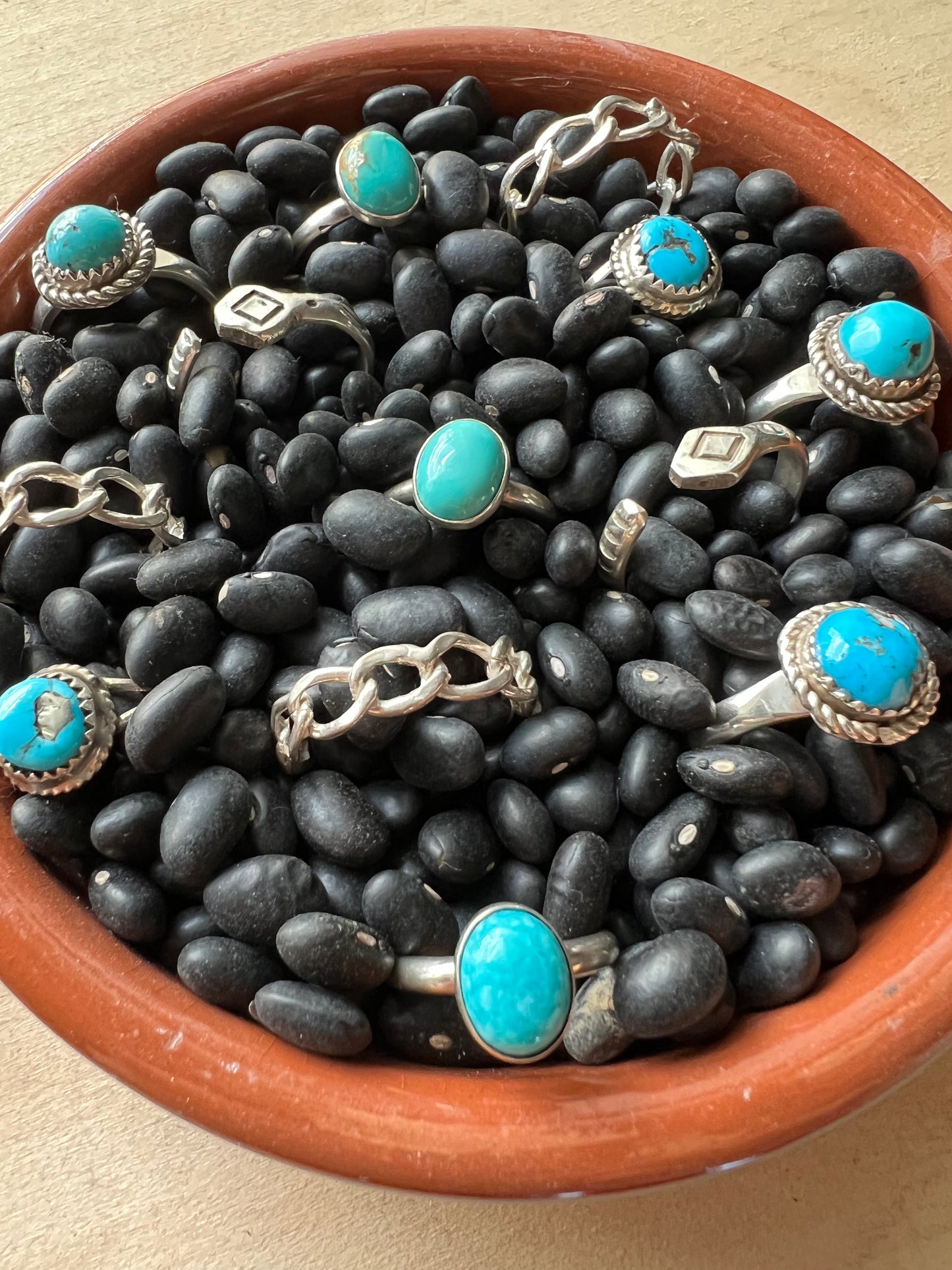 Sterling silver Turquoise rope Ring