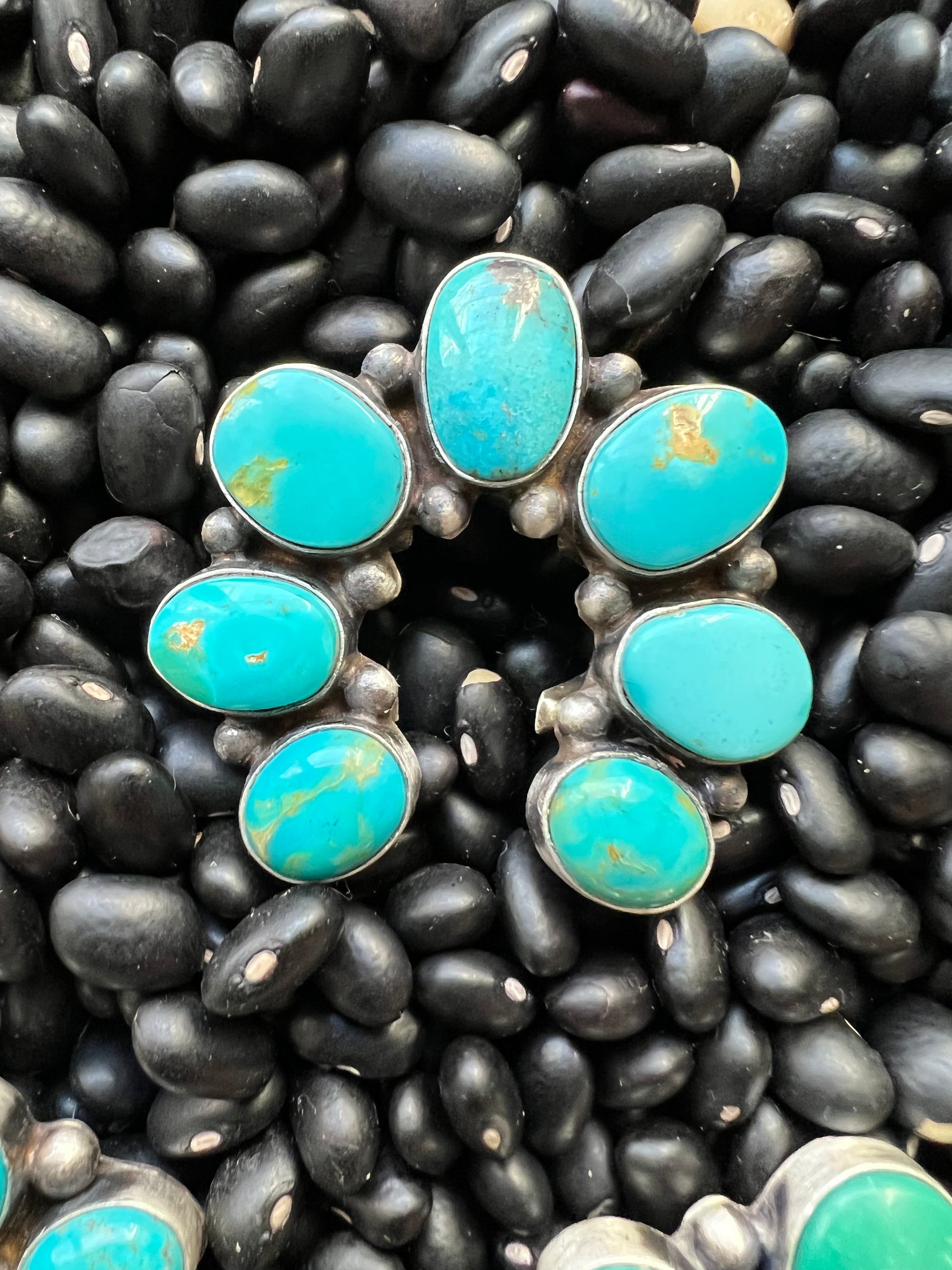 Naja Rind 7 stone Turquoise Naja Ring size 9’s – The Pony Express