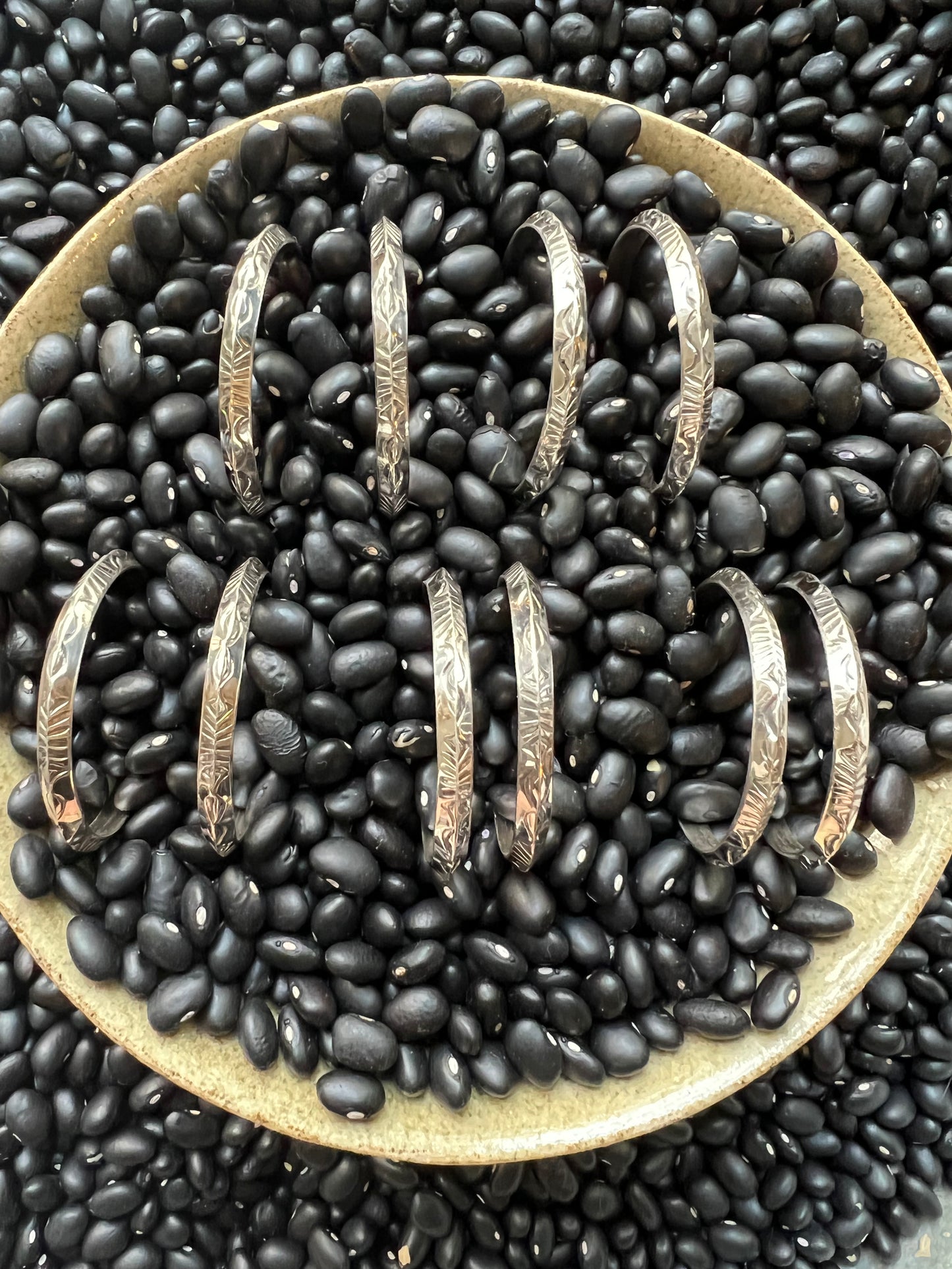 Native American Large Hand stamped Hoops