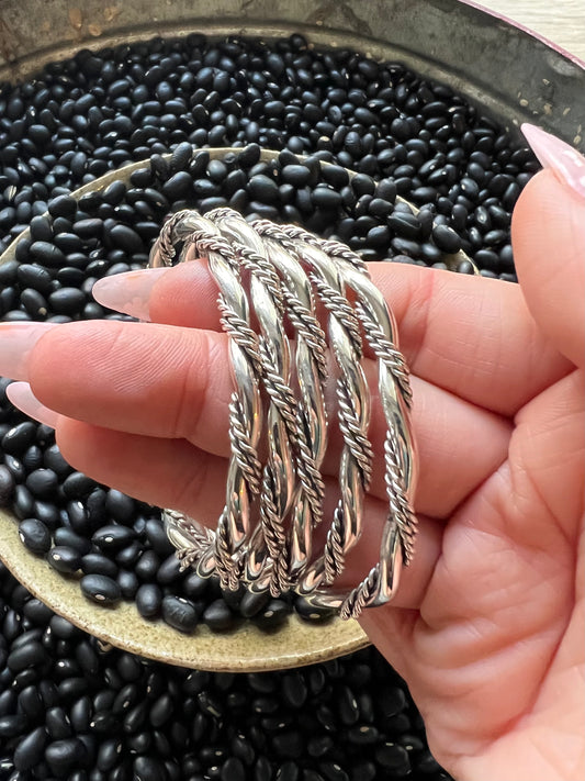 Rope Twist Stacker Cuff Thicker Gauge