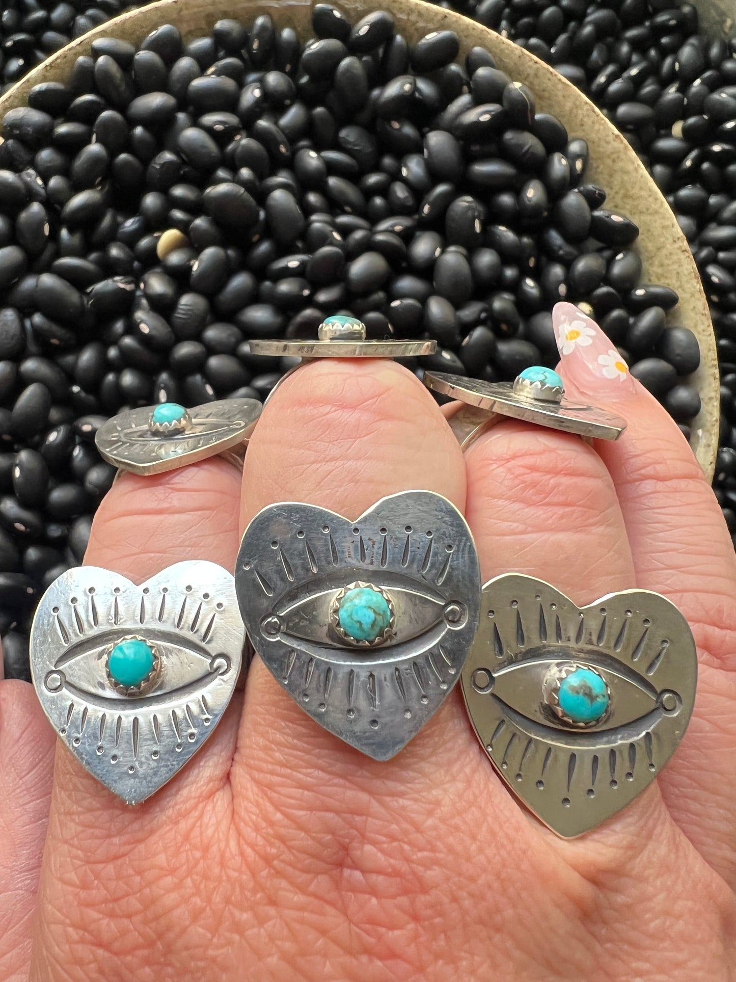 Heart Turquoise Evil Eye Ring