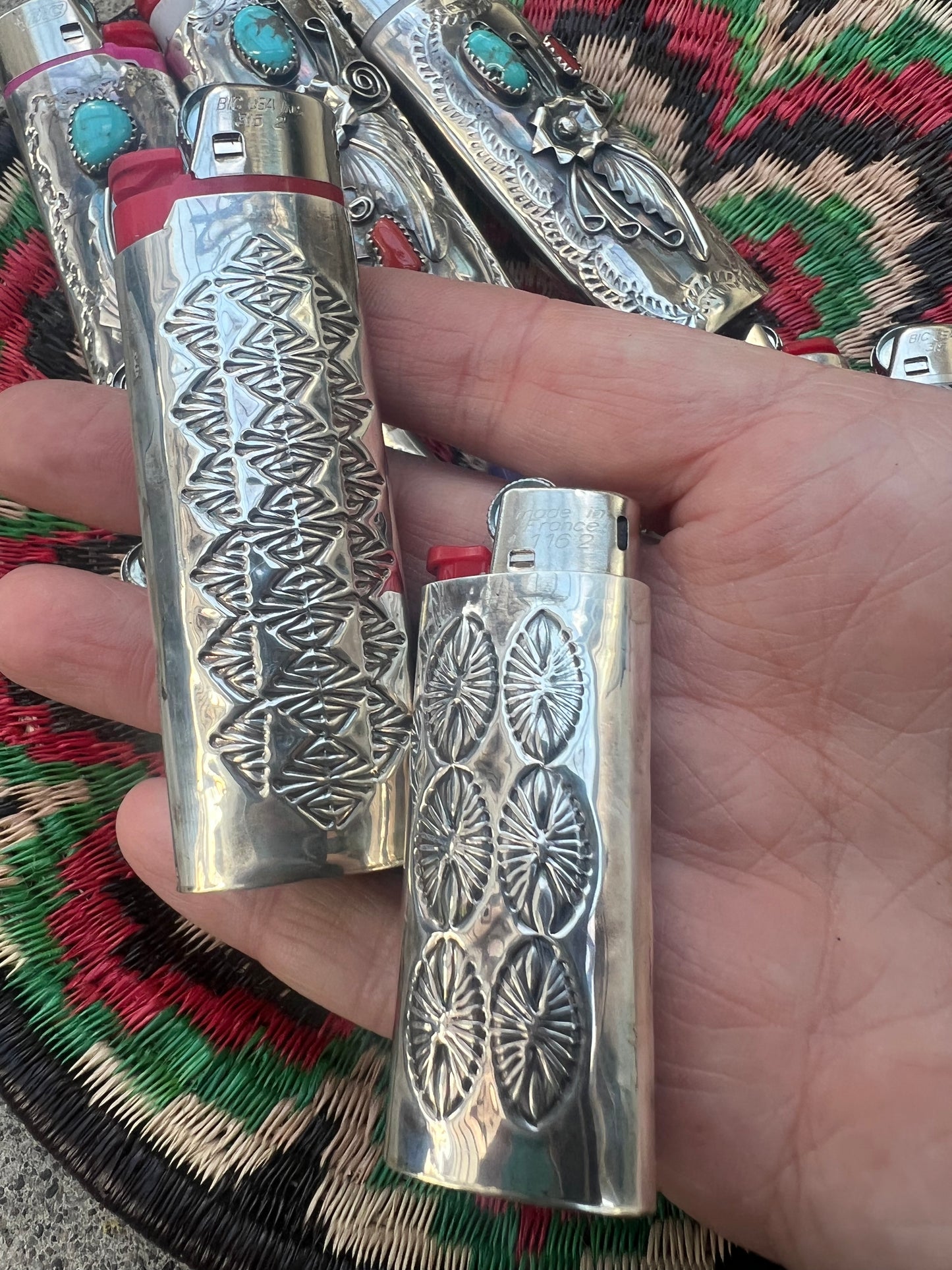 Native American Sterling Silver Lighter Case