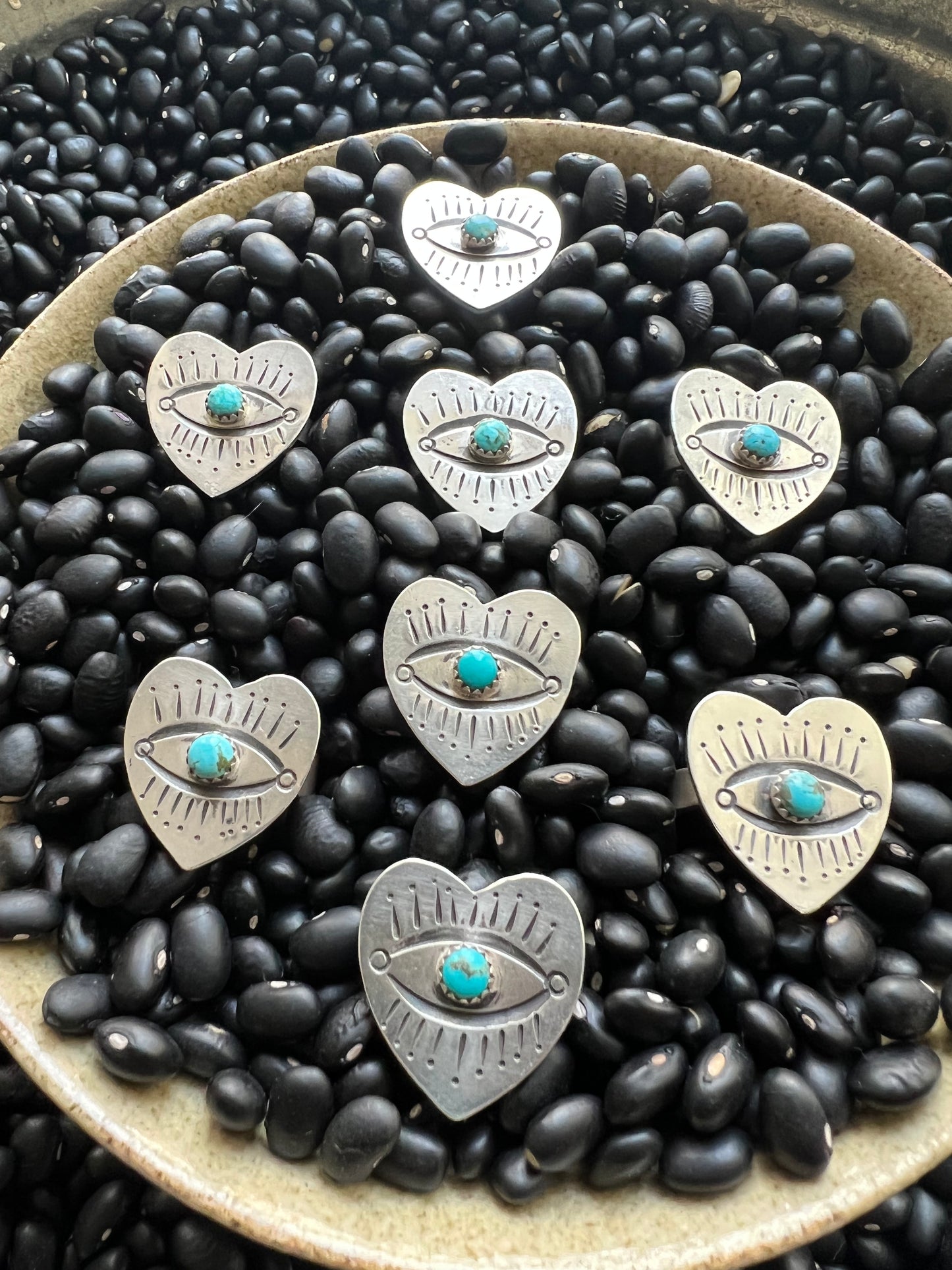 Heart Turquoise Evil Eye Ring