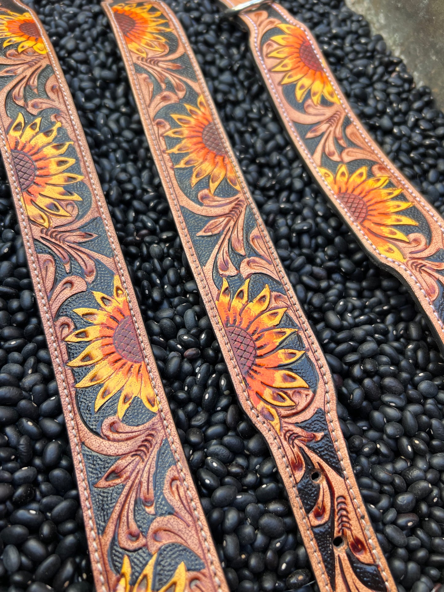 Leather Tooled Dog Collars