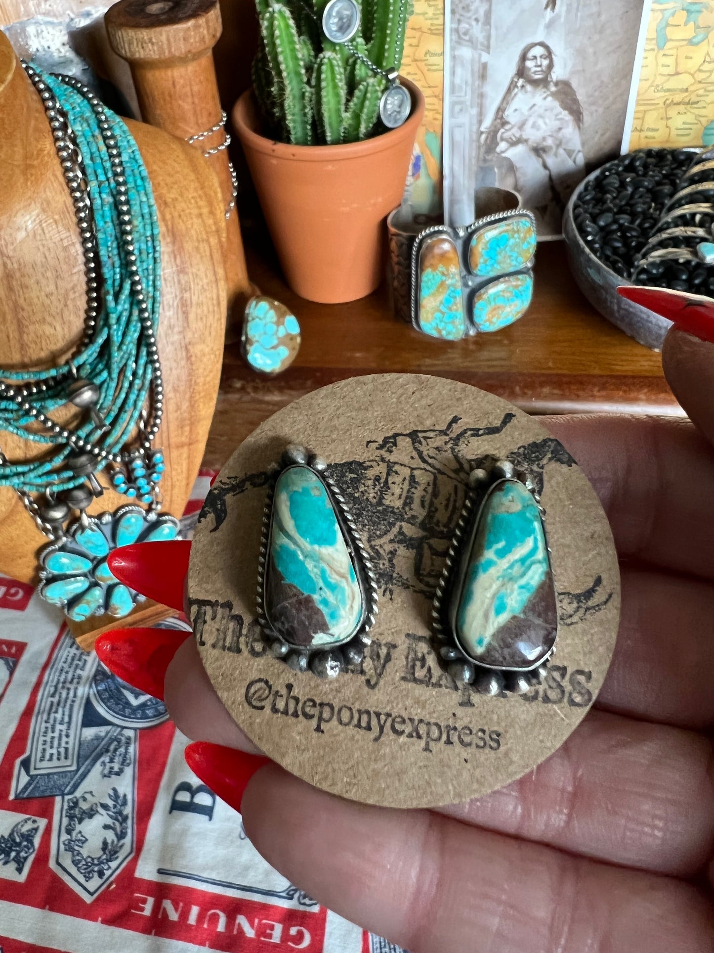 Stud Turquoise Earrings