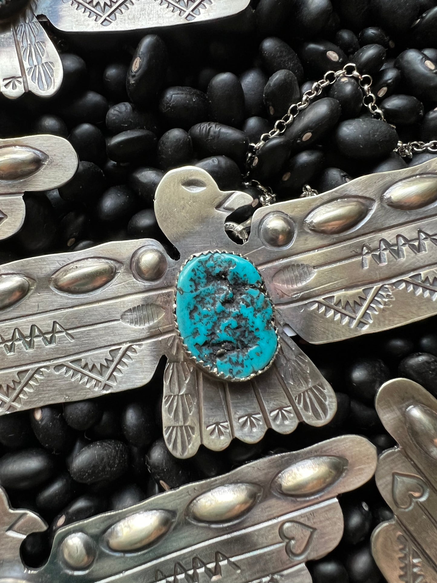 Large Thunderbird Turquoise Necklace