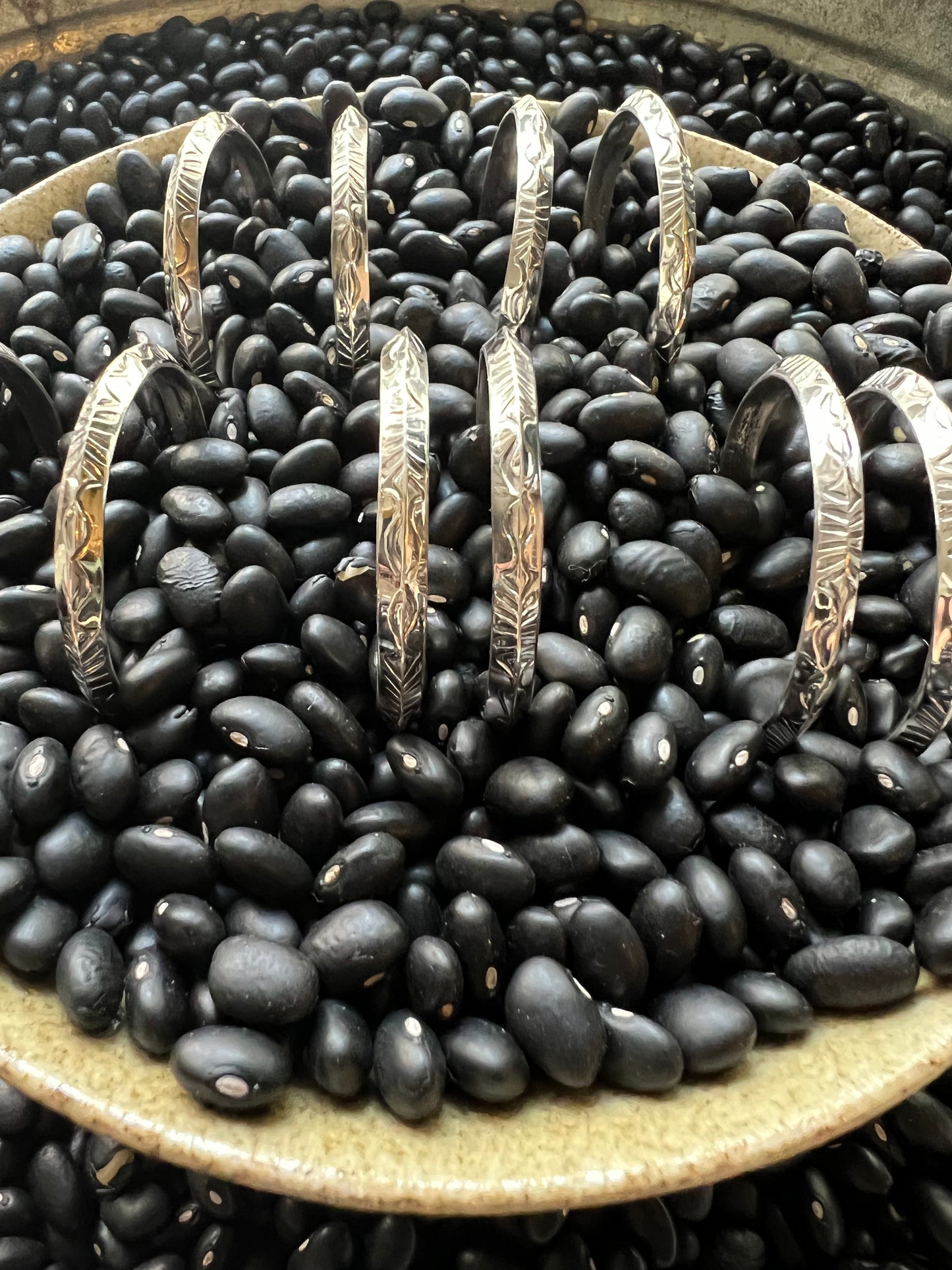 Native American Large Hand stamped Hoops