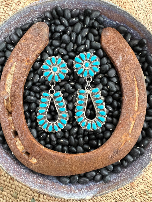 Cluster Turquoise Chandelier Earrings