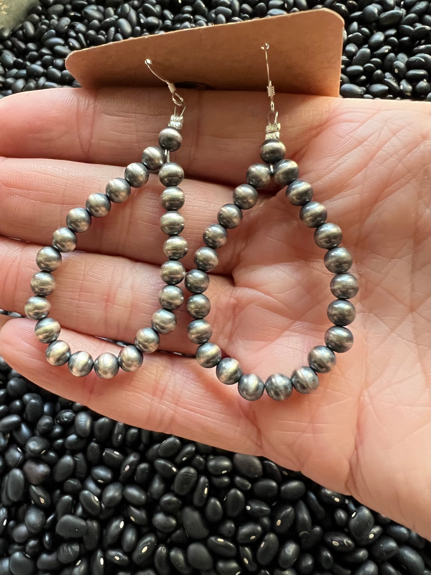 Sterling silver pearl drop earrings 5mm