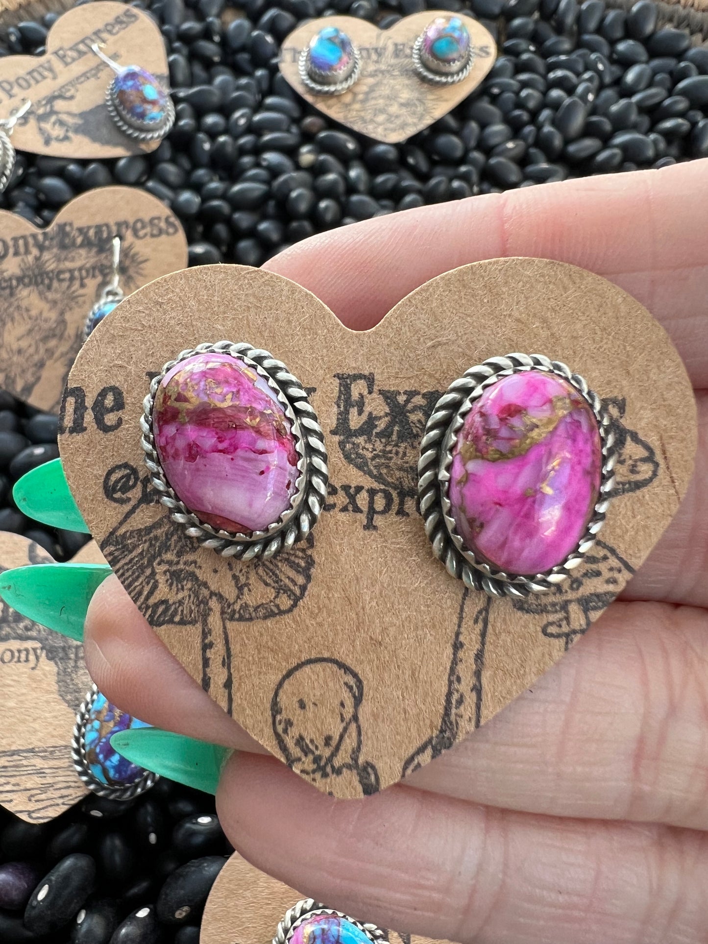 Purple Mojave & Pink Mojave Stud Earrings