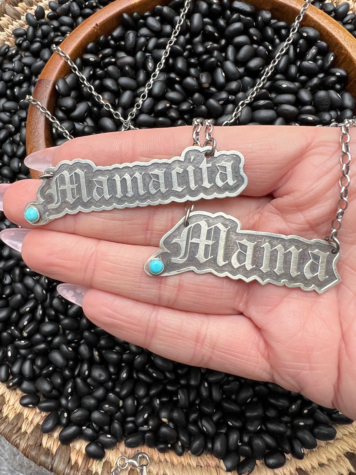 Mama Necklace Nameplate 18” sterling silver (Copy)