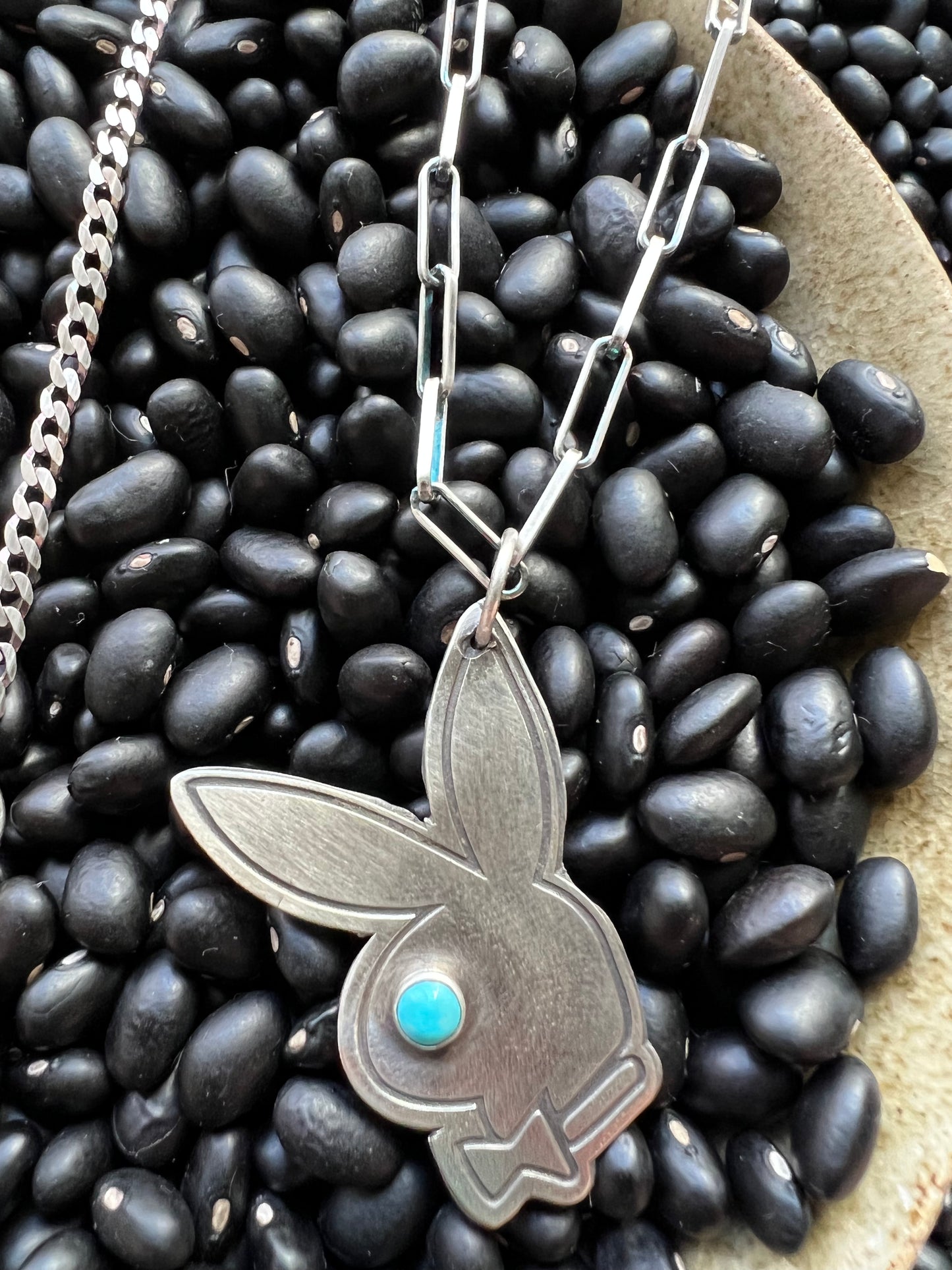 Sterling Bunny with Turquoise