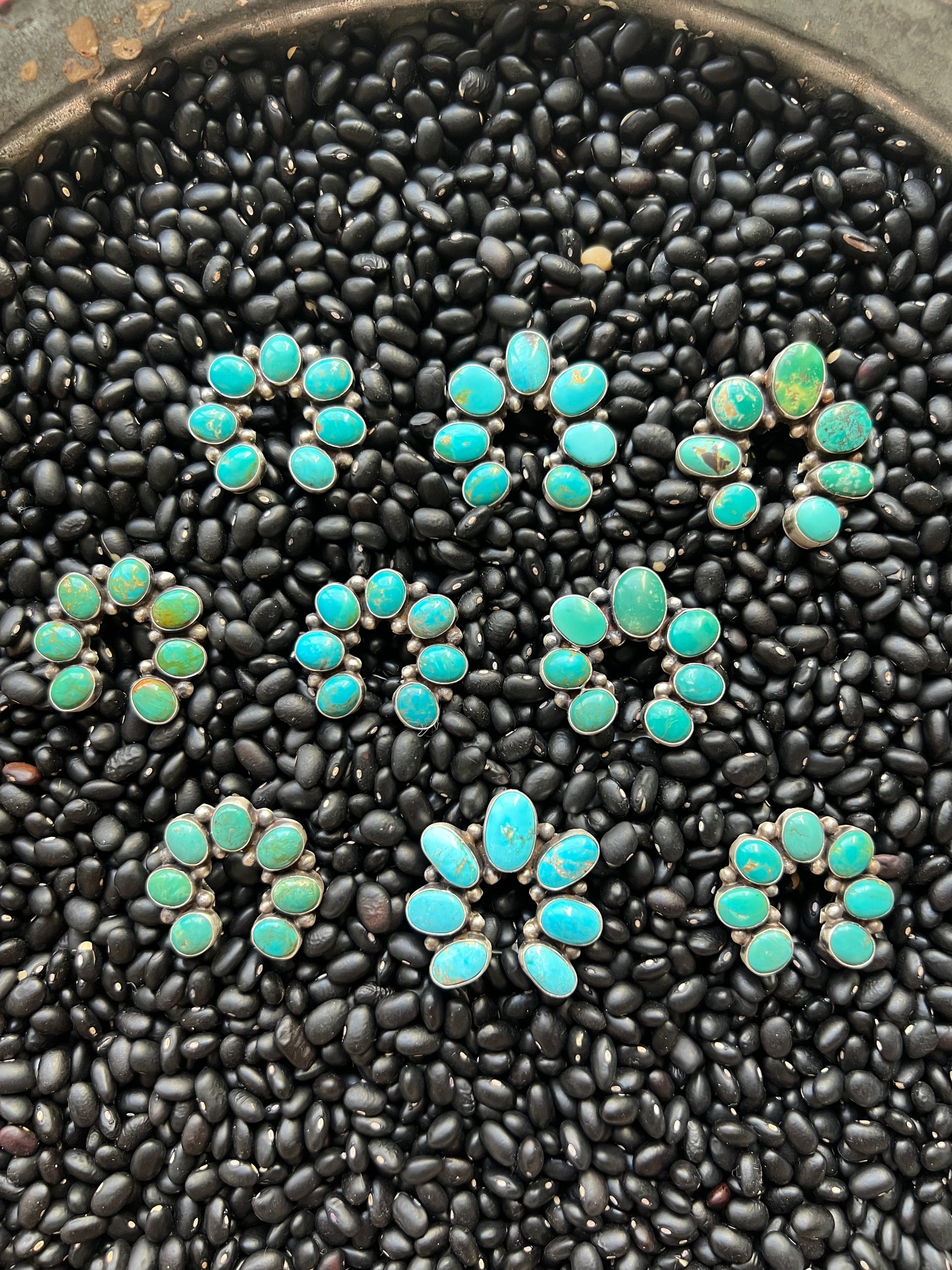 Naja Rind 7 stone Turquoise Naja Ring size 9’s – The Pony Express