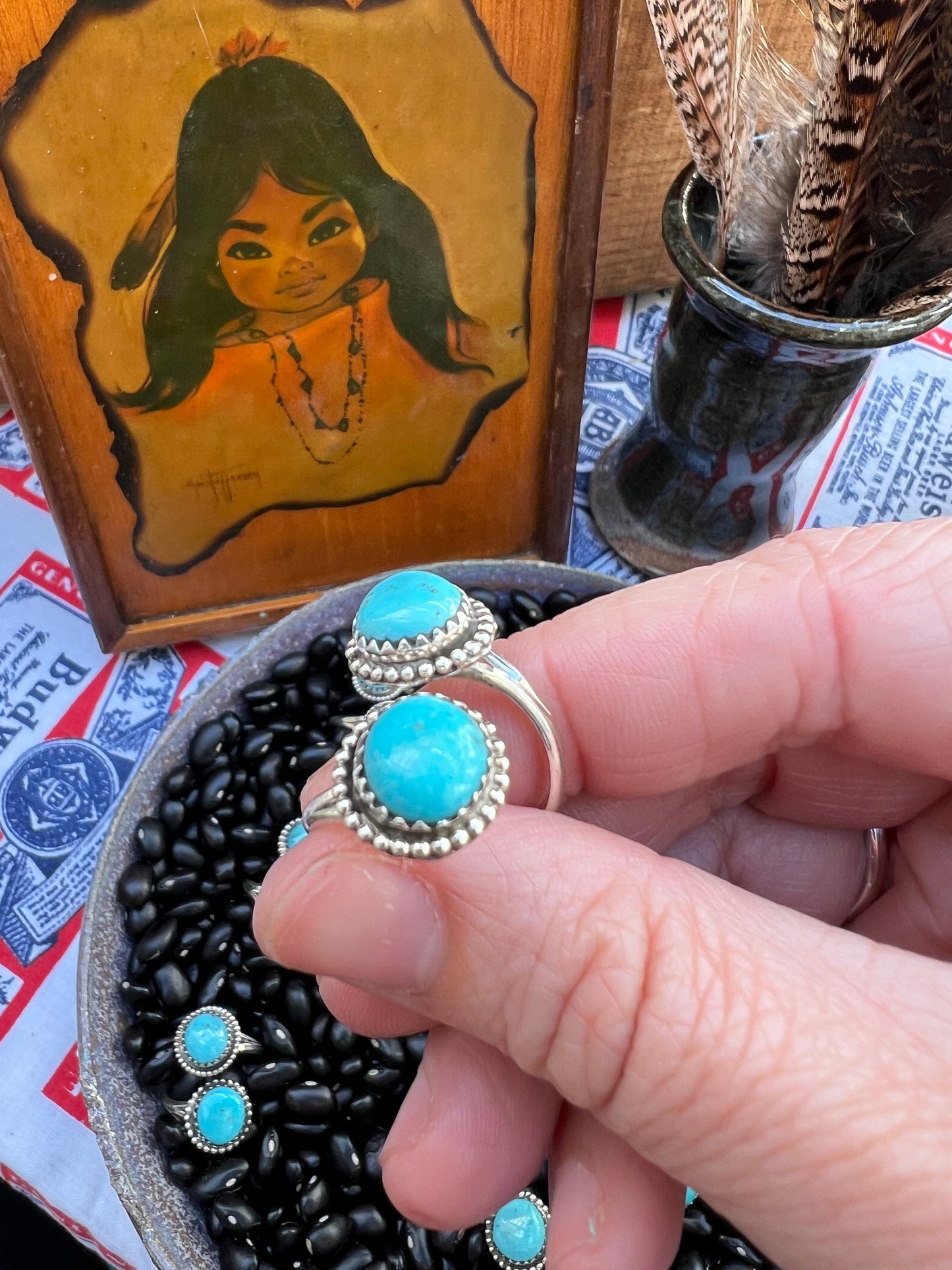 Adjustable Wrap Turquoise Nugget Ring