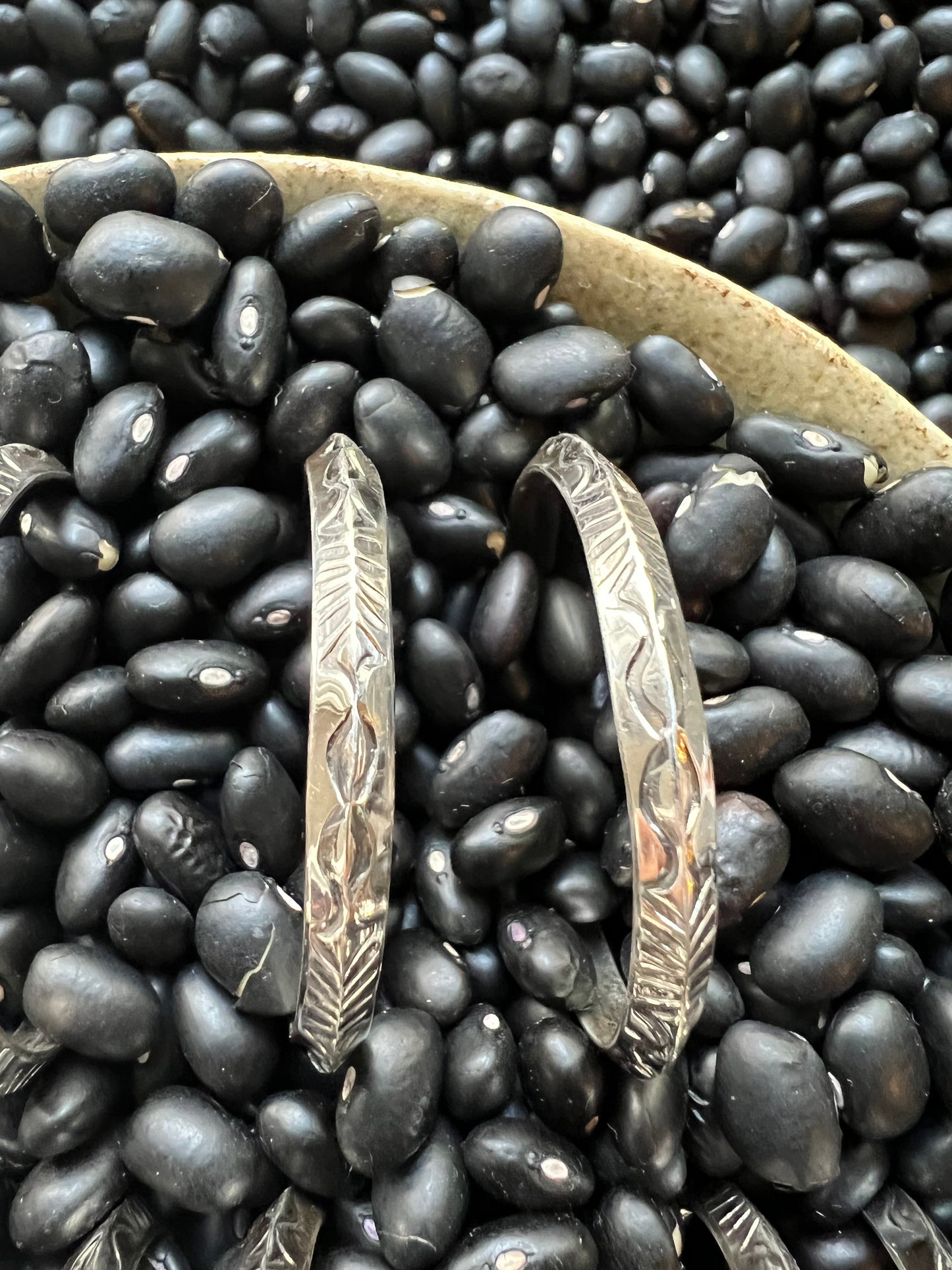 Native American Large Hand stamped Hoops