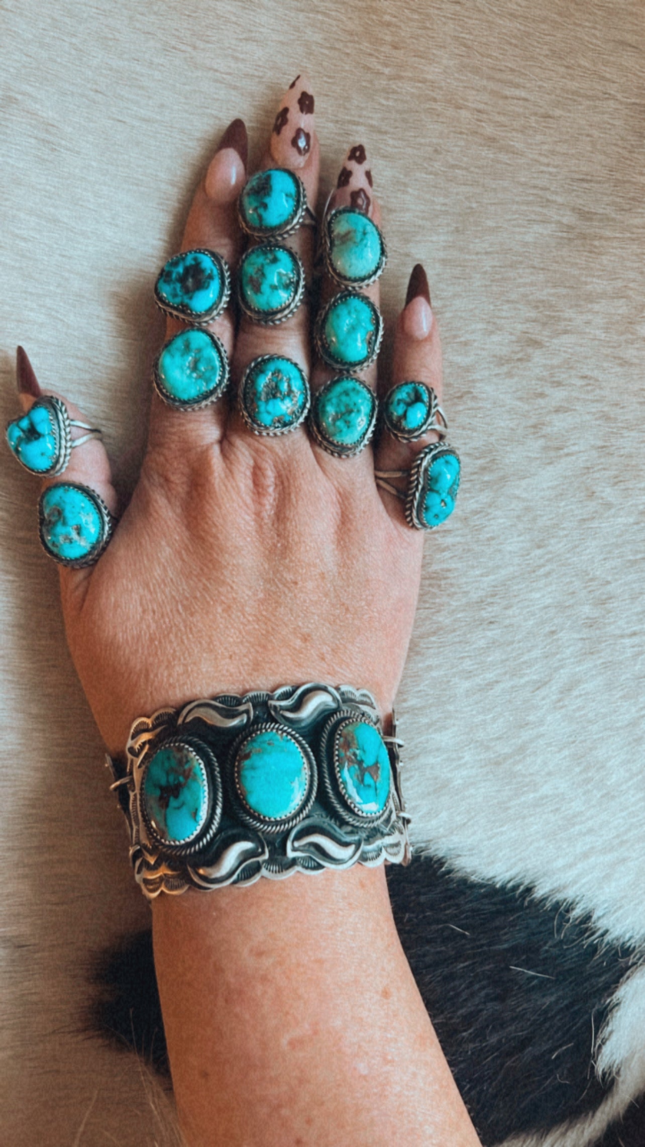 Hinged Hand Stamped Turquoise Bracelet
