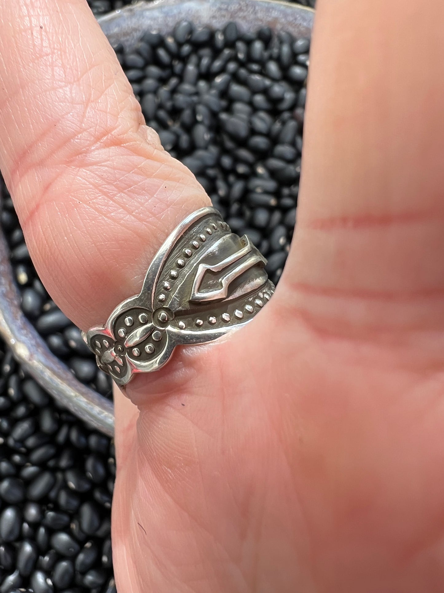 Hand Stamped Thunderbird Ring