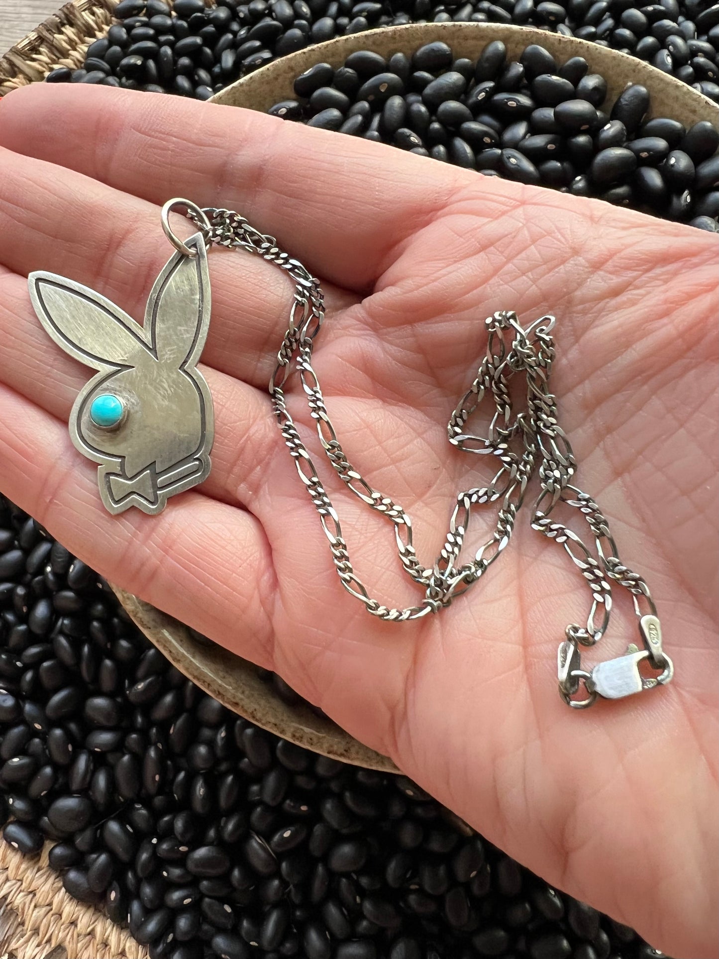 Sterling Bunny with Turquoise