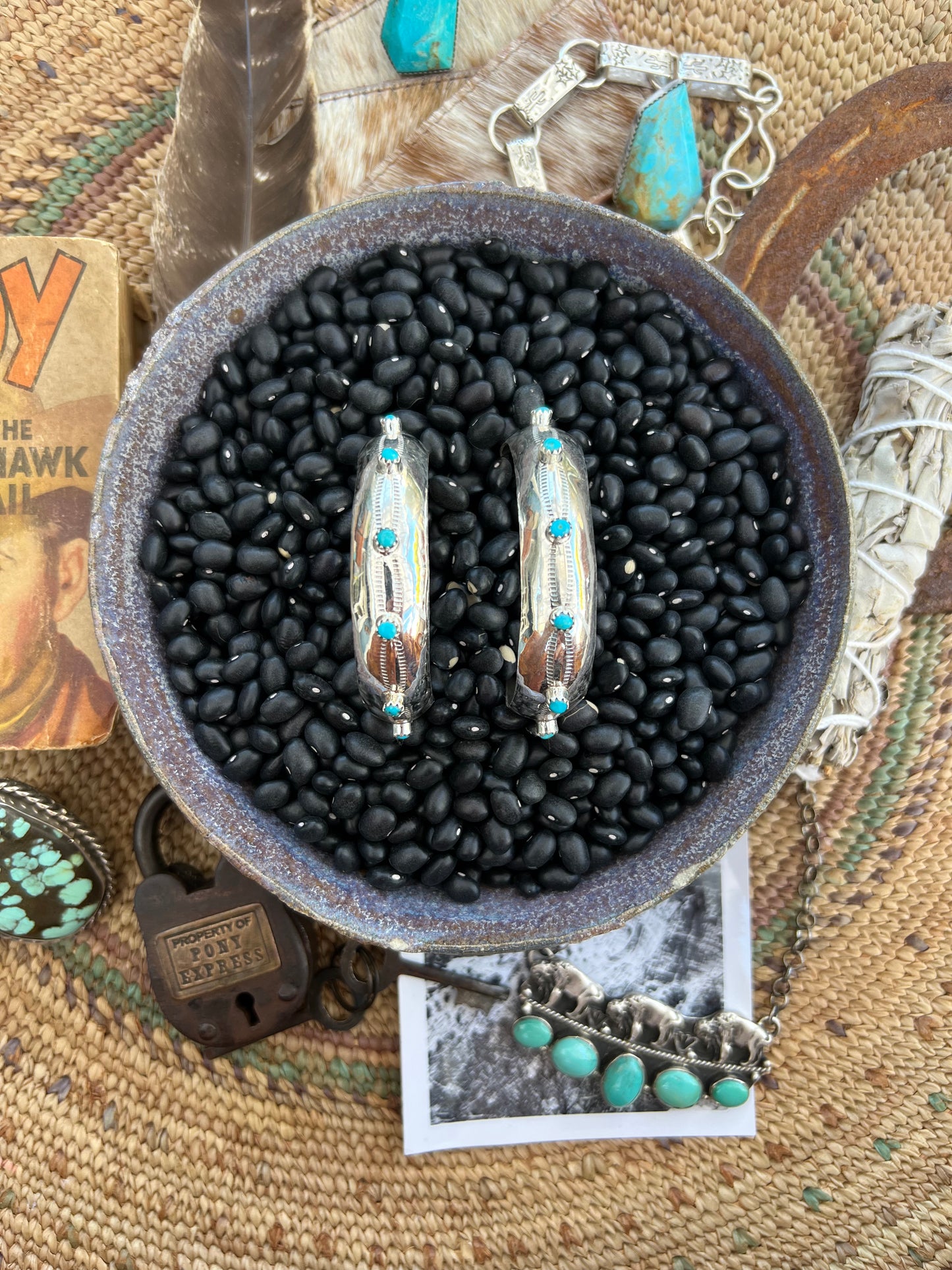 Tomahawk Turquoise Hoops