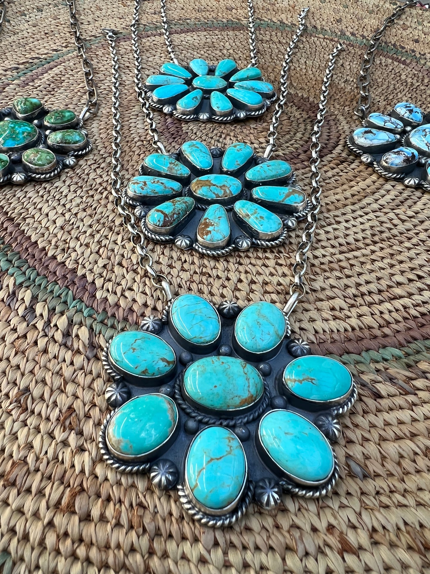 Large Turquoise Cluster Necklace