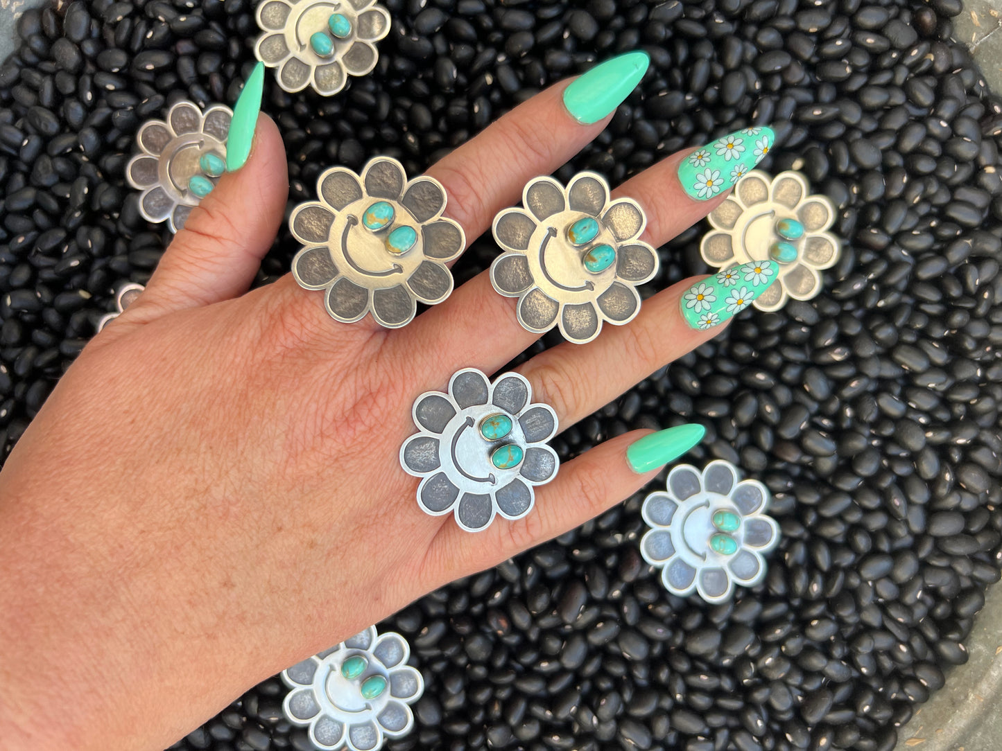 Crazy Daisy Turquoise Ring