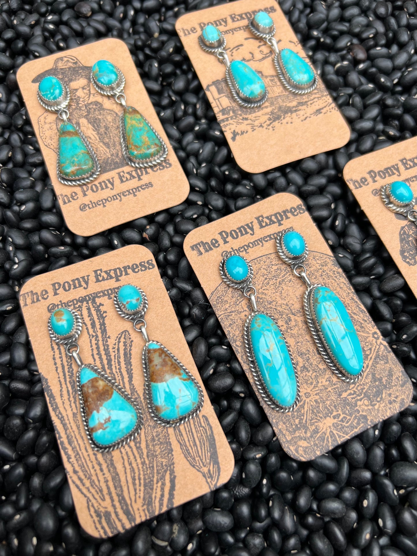 Large Turquoise Dangle Earrings