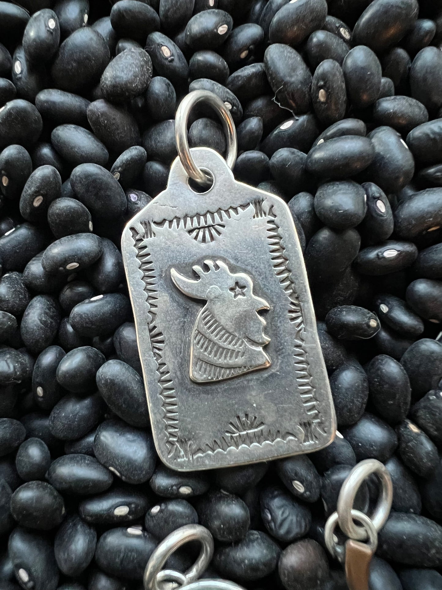 Hand Stamped Native American tab pendant