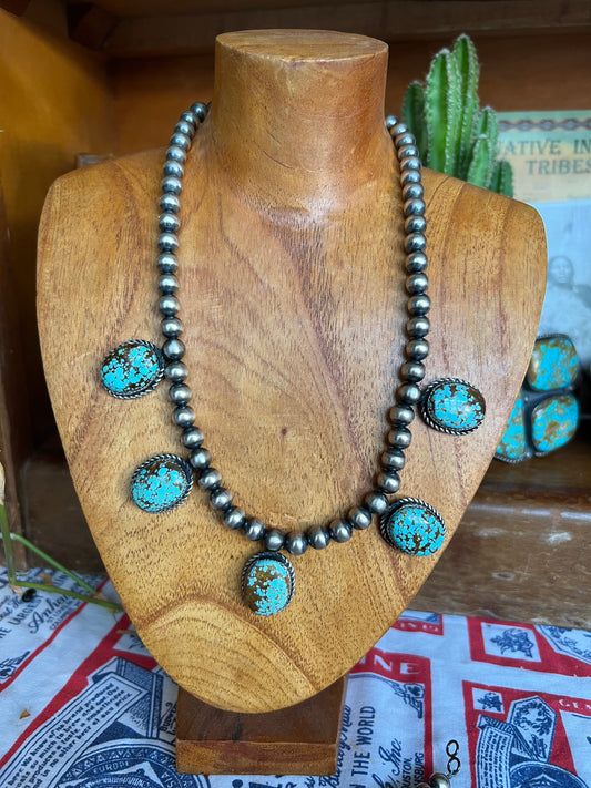 Turquoise 5 Stone Statement Necklace