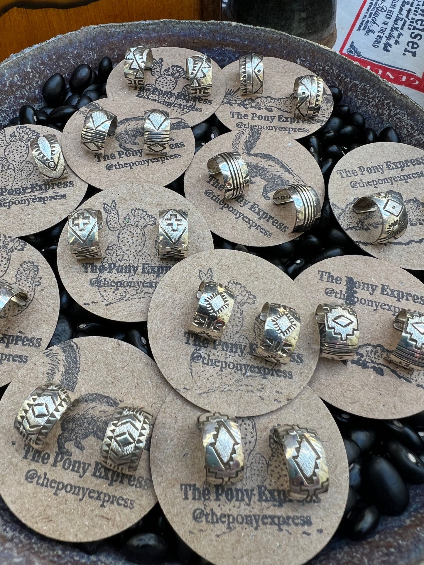 Hand Stamped Mini Hoops