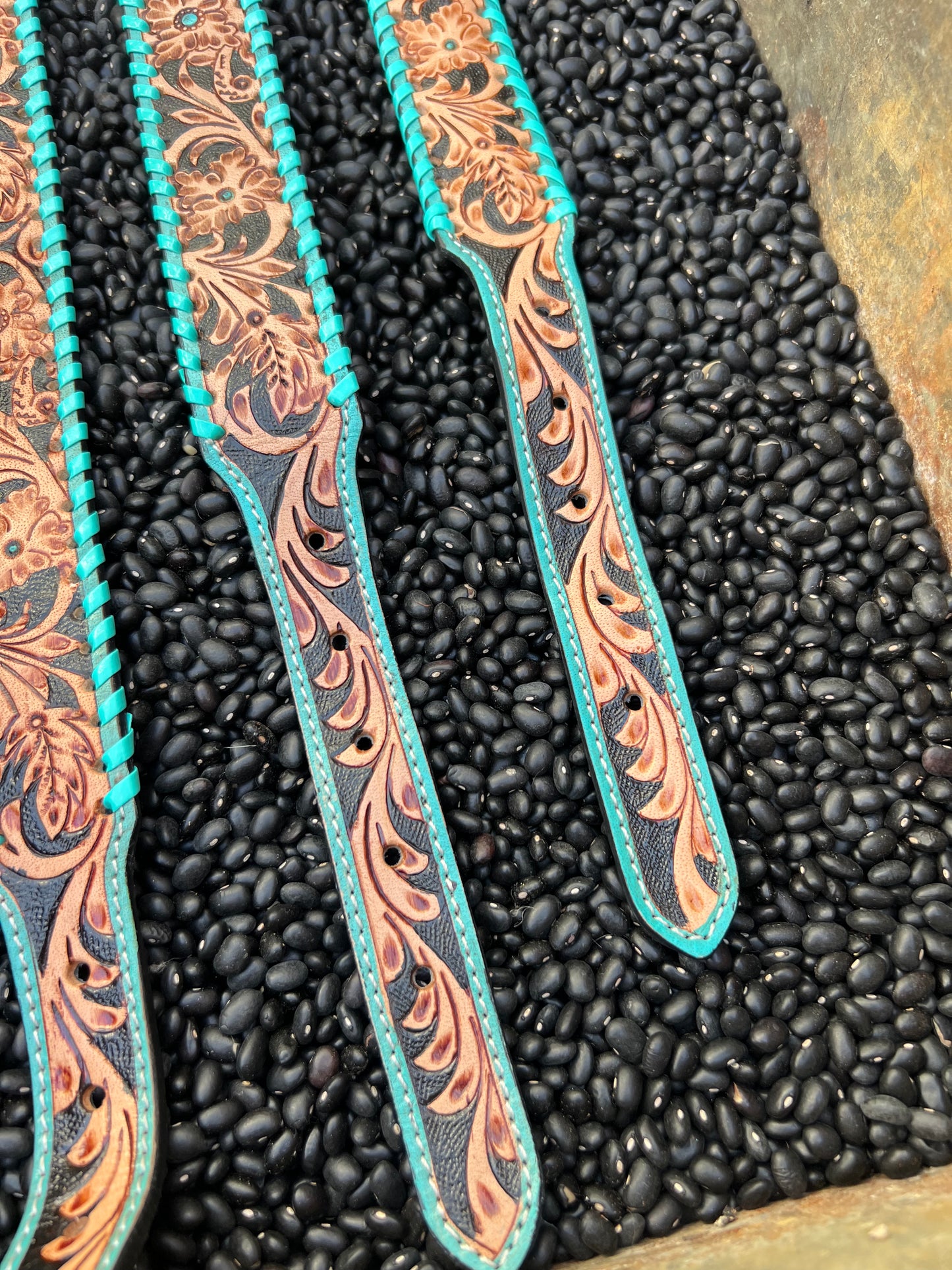 Leather Tooled Dog Collars