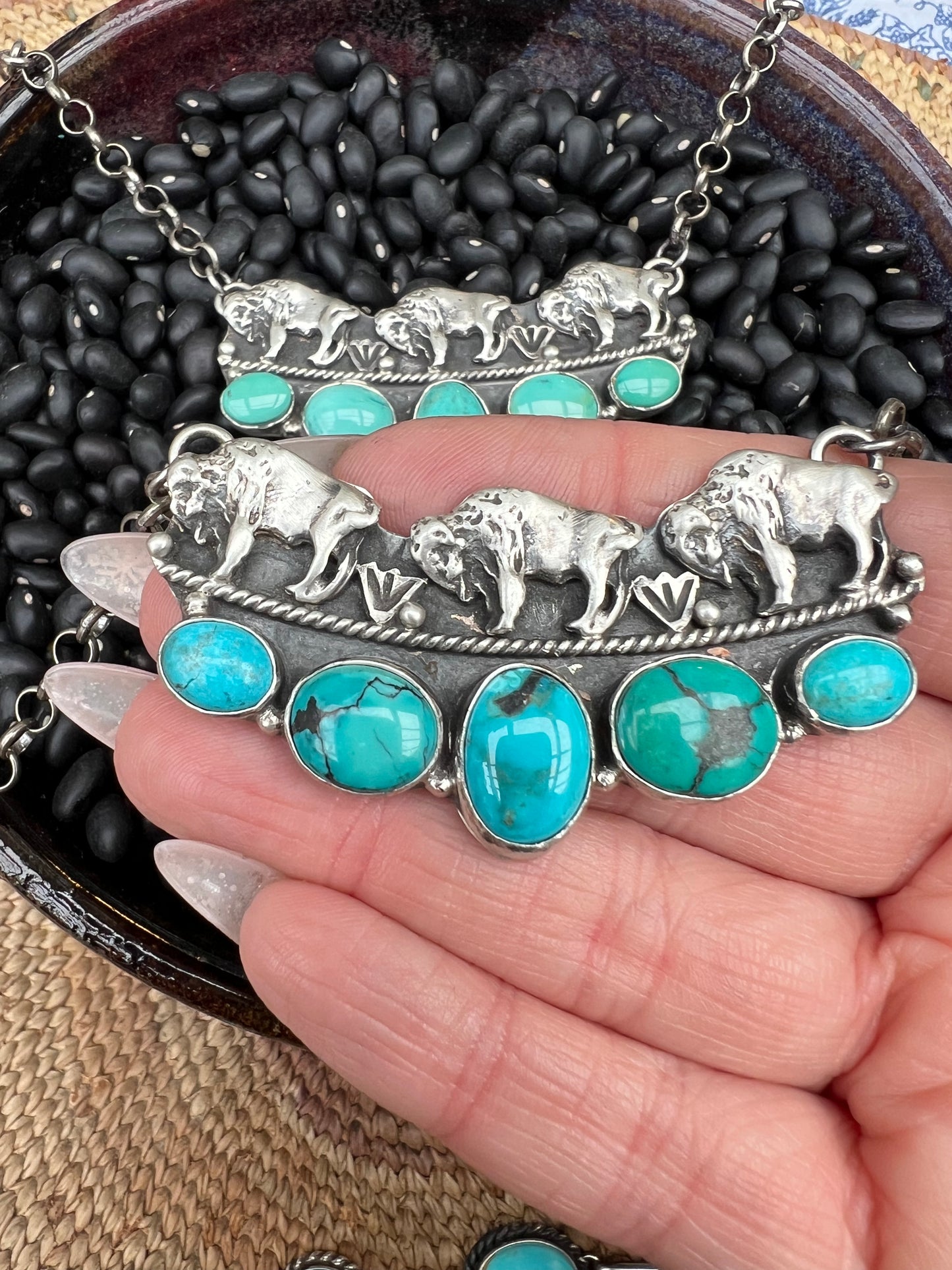 Buffalo Turquoise Bib Necklace