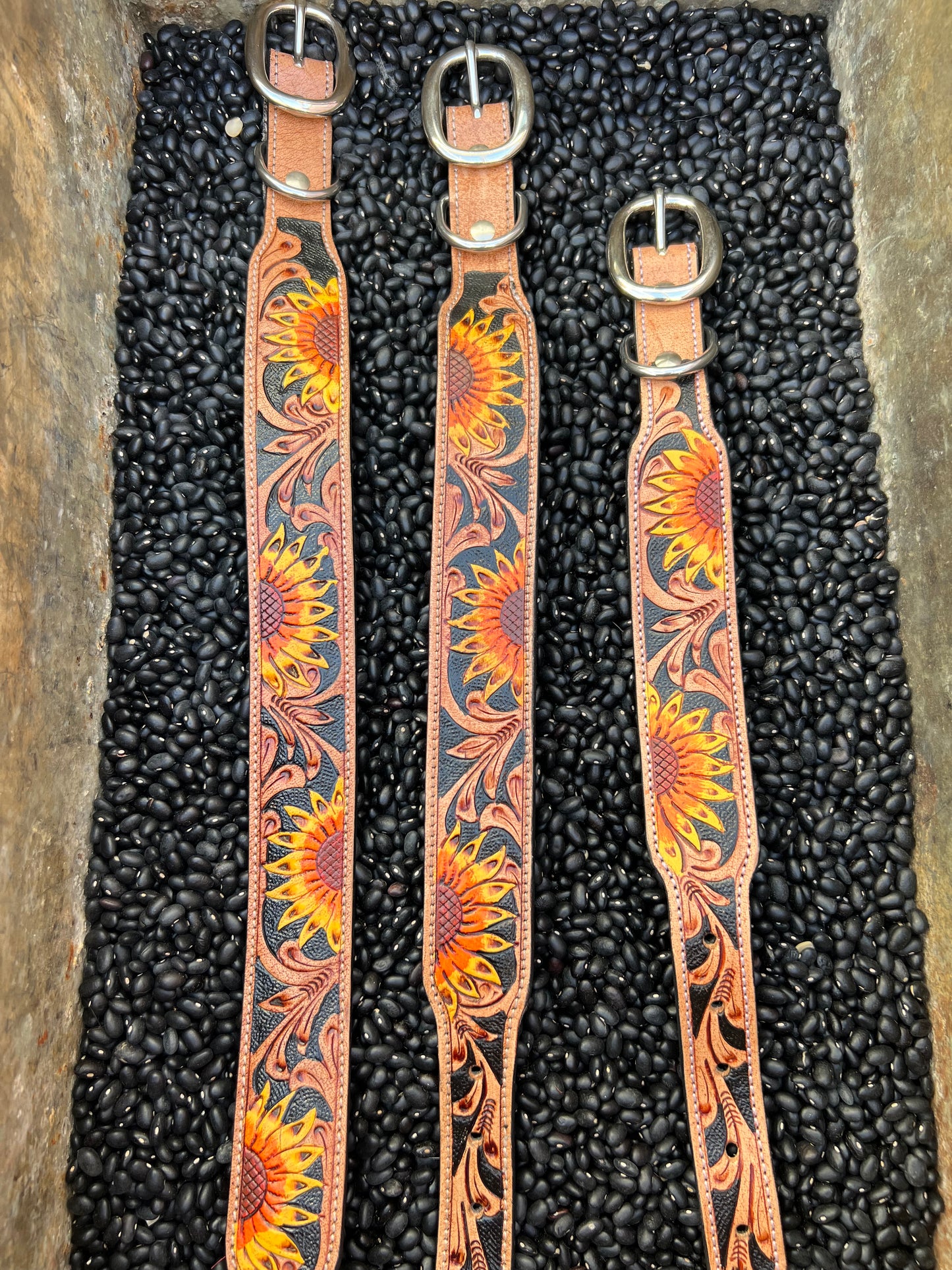 Leather Tooled Dog Collars