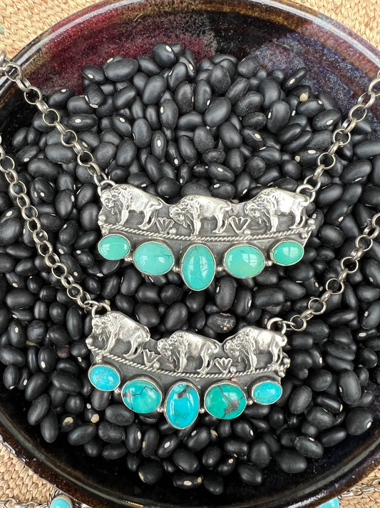 Buffalo Turquoise Bib Necklace