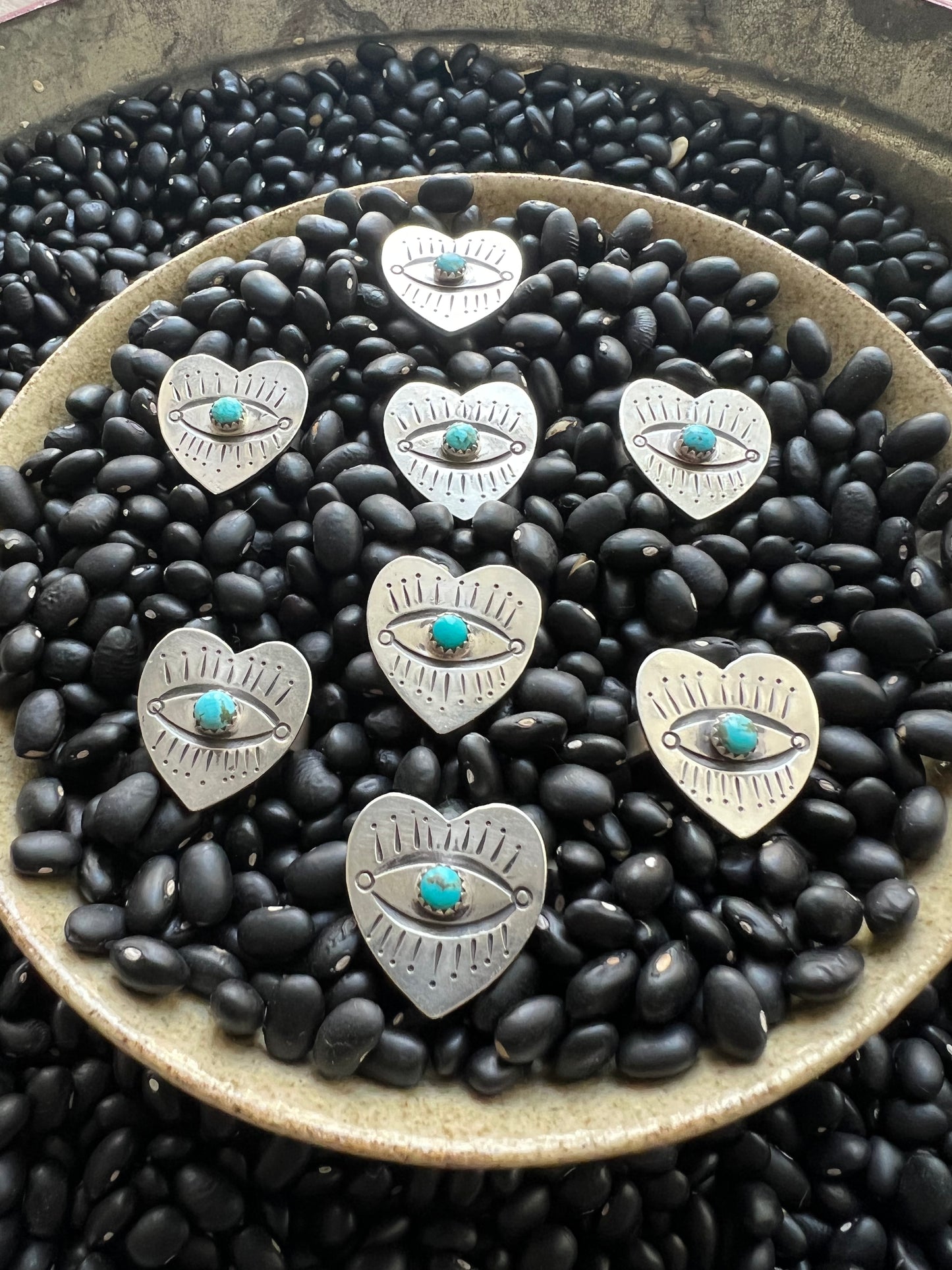 Heart Turquoise Evil Eye Ring