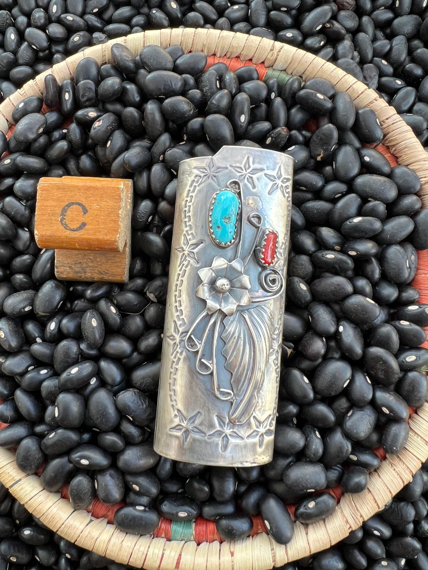 Native American Sterling Silver Lighter Case